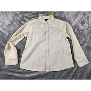 NWT RSQ Button Up Shirt/ Waffle Knit/ Cream/ Boys‎ Youth Medium/ Long Sleeve